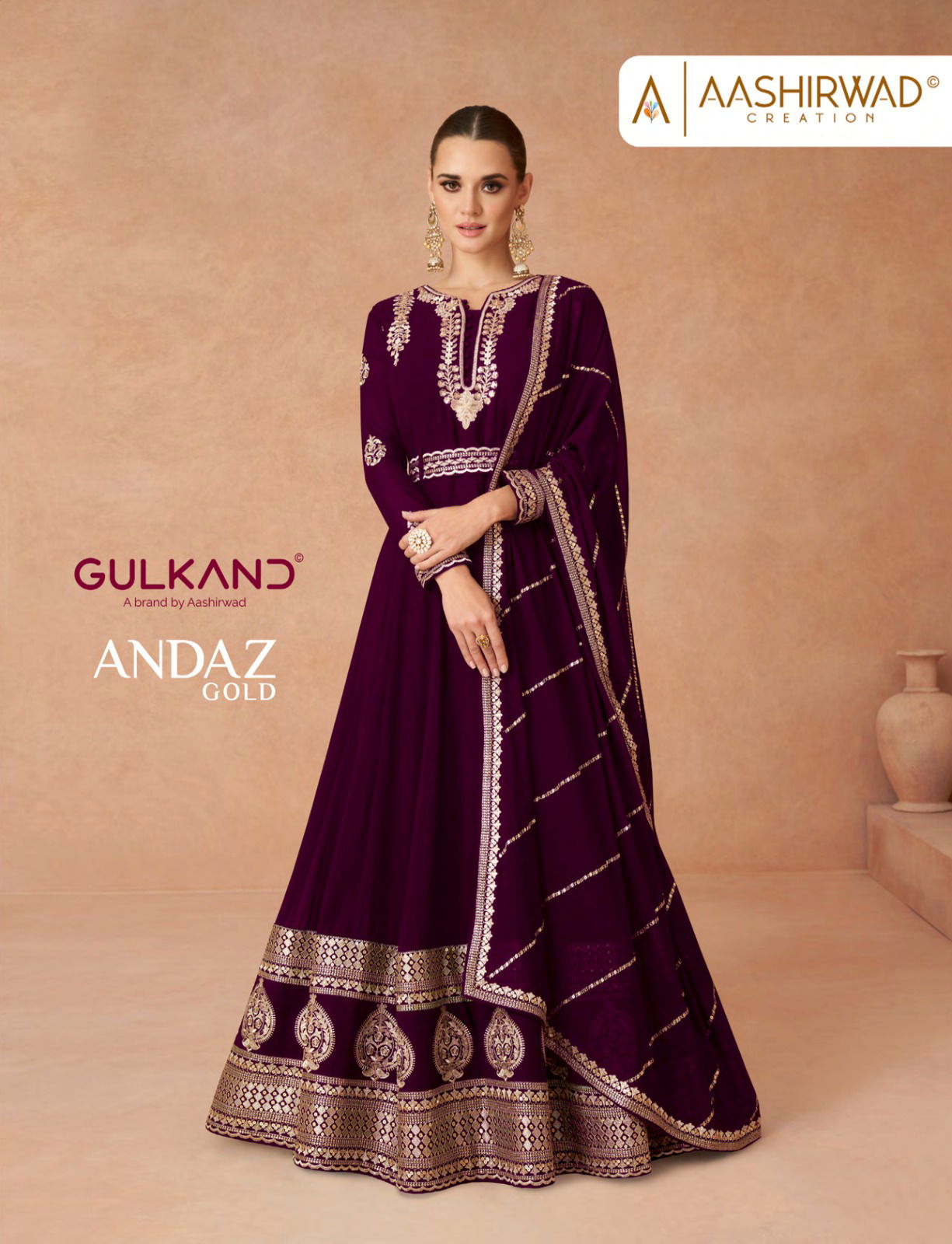 Andaz Gold By Aashirwad Georgette Salwar Suits Catalog